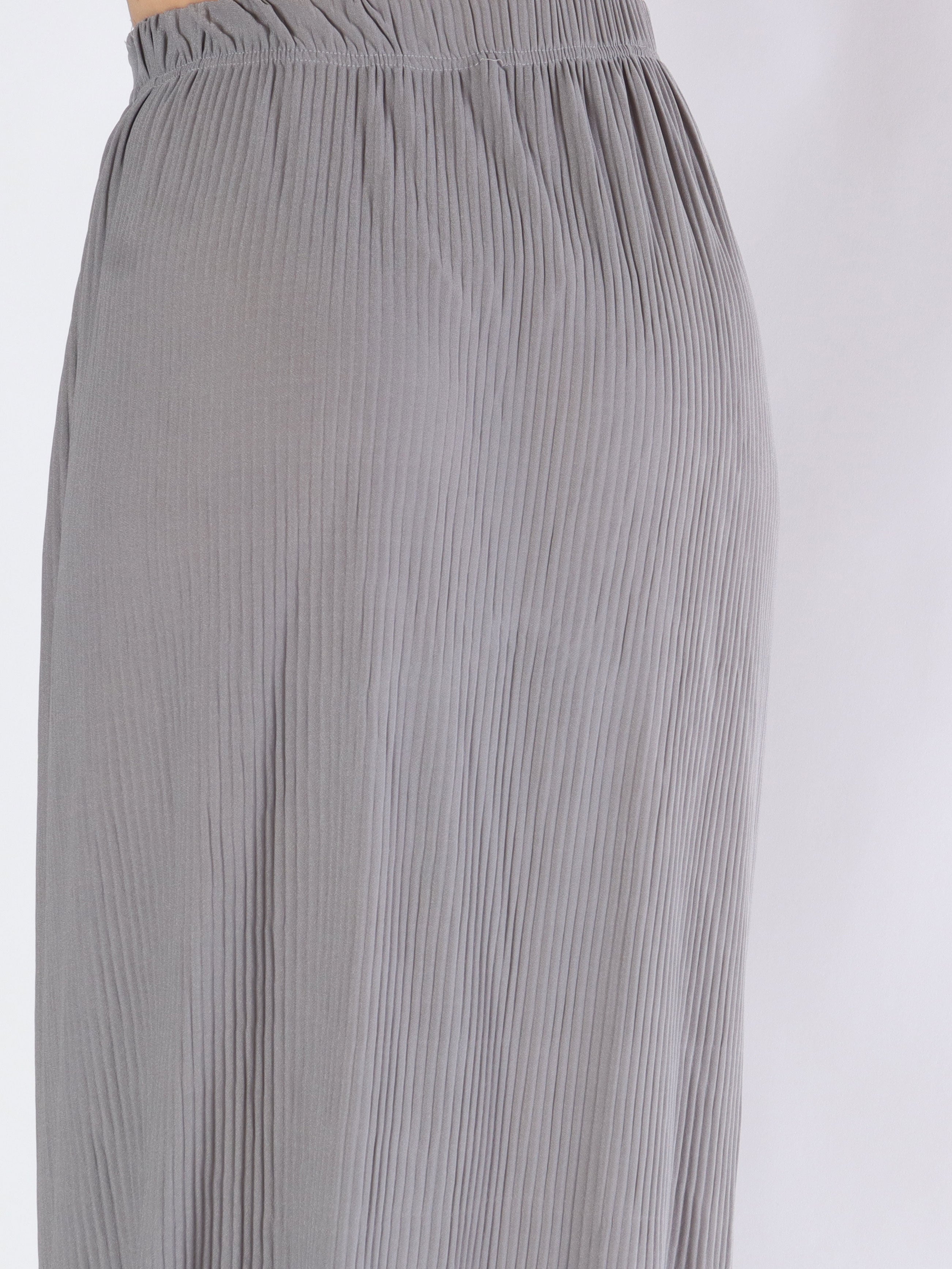 Andrea - Lång plisserad kjol med knappar